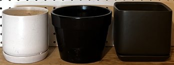 3 Ceramic Planters - (GW)