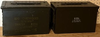 2 Military Metal Ammunition Boxes - (GW)