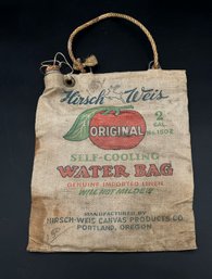 Vintage Hirsch And Weis Self Cooling Water Bag - Imported Linen Canvas - Circa 1950s