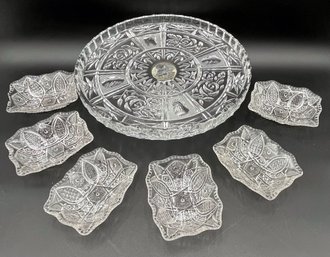 7 Vintage Clear Glass Crystal Dishes (VG2)
