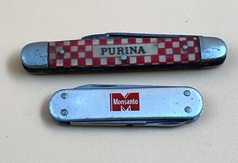 Vintage Monsanto And Purina Pocket Knives