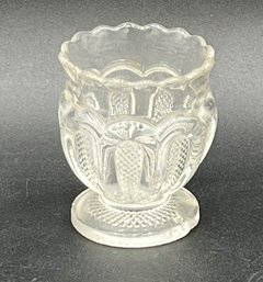 Vintage Glass Toothpick Holder Stippled Panels By US Glass Company