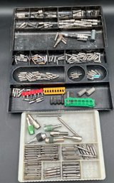 Lot Of 3 Storage Trays Filled With Various Bits, Ext, Etc.