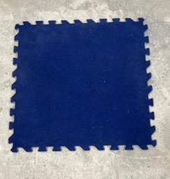 Lot Of 20 Interlocking Foam Floor Mats - Blue Felt Top - 2' X 2'