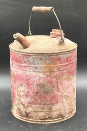 Vintage Wooden Handle Metal Gas Can