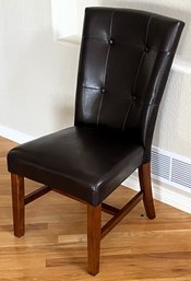 Wood & Faux Leather Chair - (FPR)