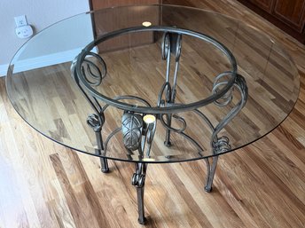 Wrought Iron Table With Glass Topper - (FPR)