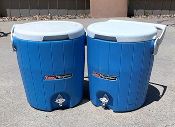 Lot Of 2 Vintage Coleman Roundabout Coolers - Model # 5520