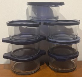 Lot Of 7 Glass Food Storage Containers - (BBR2)