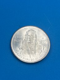Mexico 100 Peso Silver Coin Morelos 1977- 72 Percent Silver - 4 Of 5