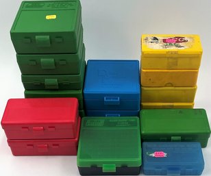 Lot Of 16 Plastic Ammunition Storages Cases