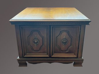 Vintage Wood Cabinet End Table