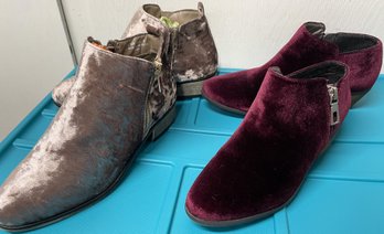 New Women's Bamboo Mauvee Velvet Boots & Very Volatile Burgundy Velvet - S4 (G4)