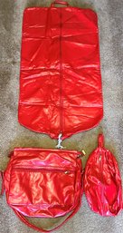 3 Piece Vintage Red Luggage Set