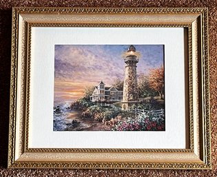 Wood Framed Lighthouse Picture