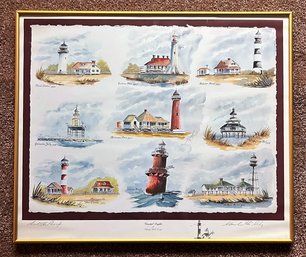 Signed Artists Proof - 'Coastal Lights' By Charles 'po Po' Cosby - Metal Frame