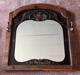 Vintage Wood San Francisco Rose Mirror - Coat Rack