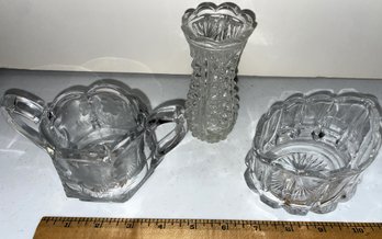 Clear Pressed Glass Bundle - (G4)