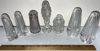 Vintage Lot Of 7 Mixed Glass Salt & Pepper Shakers - (G3)