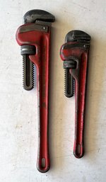 Lot Of 2 Heavy Duty Pipe Wrench