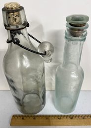 Citrate Of Magnesia & Unmarked Glass Bottle With Cork Stopper - (G5)