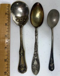 Vintage Silver Plate Spoons & Small Ladle - (G5)