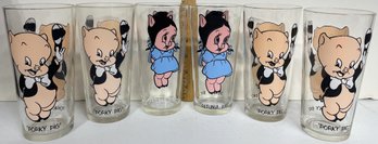 Vintage 6 Pepsi Collector Series Warner Bros. 1973 Glasses C#1 - (G5)