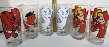 Vintage 6 Harvey Cartoons Pepsi /Arby's Collector Series Glasses C#4 - (G5)