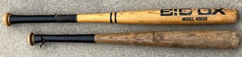 2 Vintage Wood Baseball Bats - (G)