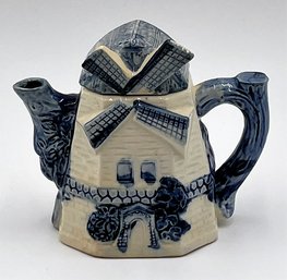 Vintage Ceramic Windmill Teapot - Made In Japan