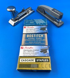 Lot Of 2 Staplers & Staples