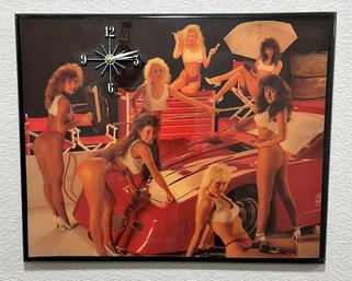 Wood Girls & Cars Clock New In Box - (B)