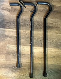 Lot Of 3 Aluminum Canes