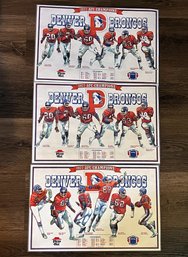 Lot Of 3 PIZZA HUT 1997 DENVER BRONCOS AFC CHAMPIONSHIP PLACEMATS