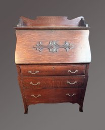 Vintage Wood Secretary Desk 3 Drawers