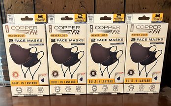 Lot Of 4 Two Pack Copper Fit Reusable Face Masks - New In Box