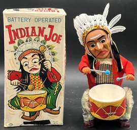 Vintage Battery-Operated 'Indian Joe' With War Drum - (LR)