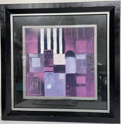 Abstract Purple/black Print With Matting & Black Frame - (PAC)