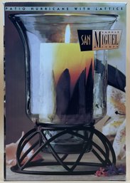 San Miguel Patio Hurricane Candle Lamp With Lattice - (FR)