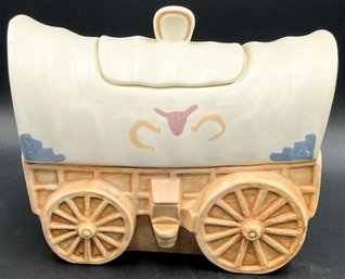 Vintage Treasure Craft Wild West Covered Wagon Cookie Jar - (LR)