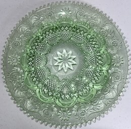 Green Depression Glass Deviled Egg Platter - (G9)