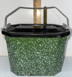 Vintage French Enamel Lunch Box Pail - (G9)