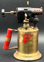 Antique Clayton & Lambert Manufacturing Co. Brass Gasoline Blow Torch 1921 - (LR)