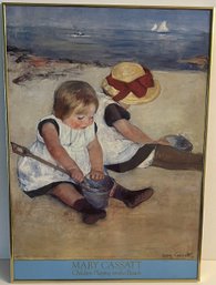 Metal Framed Mary Cassatt - Children Playing On The Beach - (FR)