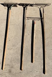 Lot Of 4 Garden Rakes