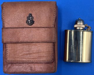 Vintage Lighter With Leather Case - (BT)