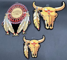 3 Native American Themed Large Patches - (P)