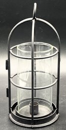 Metal & Glass Hanging Candle Holder - (K5)