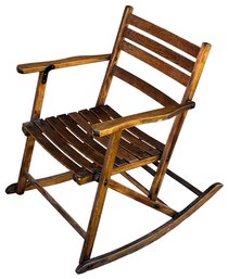 Vintage Wood Foldable Rocking Chair - (S)