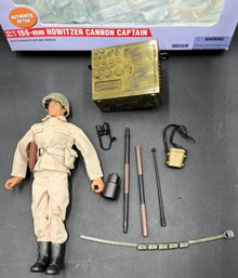 G.I Joe WWII 155- MM Howitzer Cannon Captain With Generator Box & Ammo - (P)